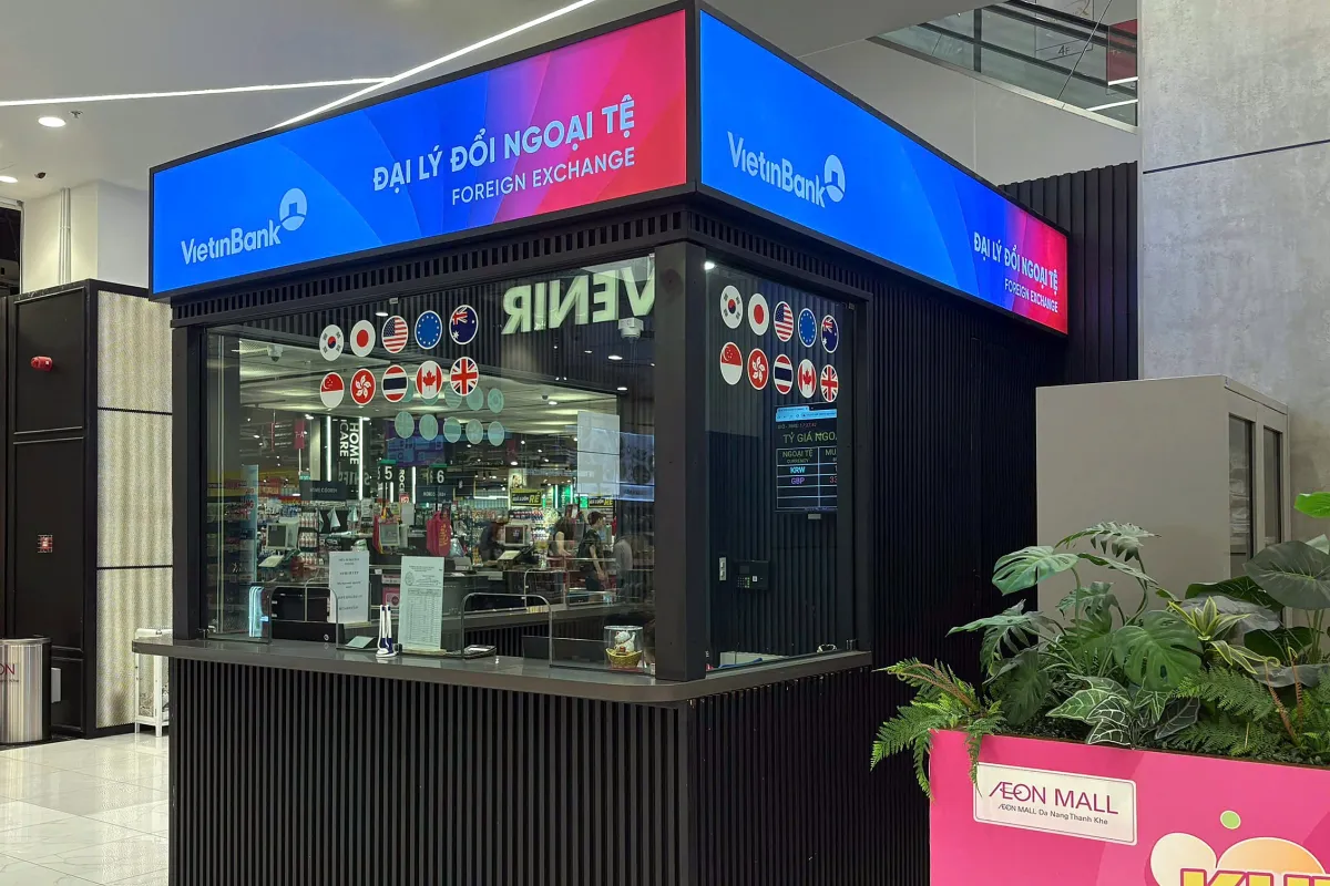 The VietinBank foreign exchange counter at AEON Mall Da Nang Thanh Khe